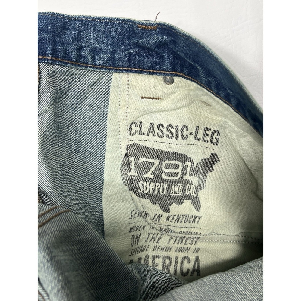 1791 Supply Co Selvedge Denim Jeans Mens 38x34 Blue Button Fly Classic Leg - Picture 4 of 9